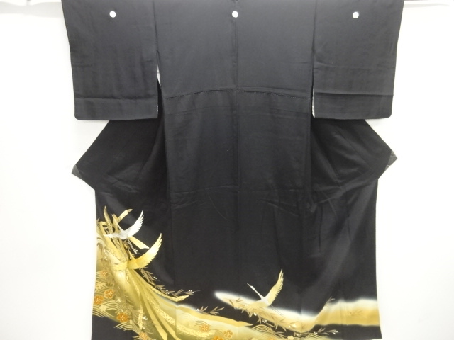 JAPANESE KIMONO / TOMESODE / EMBROIDERY / KINSAI / NOSHI PATTERN